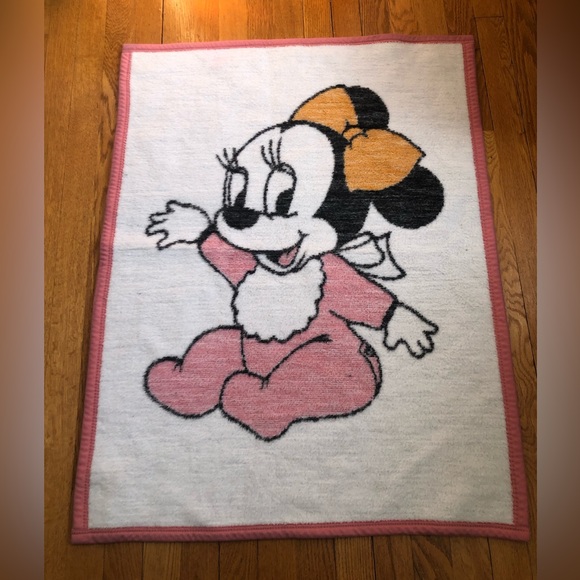 Vintage Biederlack Disney Baby Minnie Mouse Blanket - Picture 2 of 6
